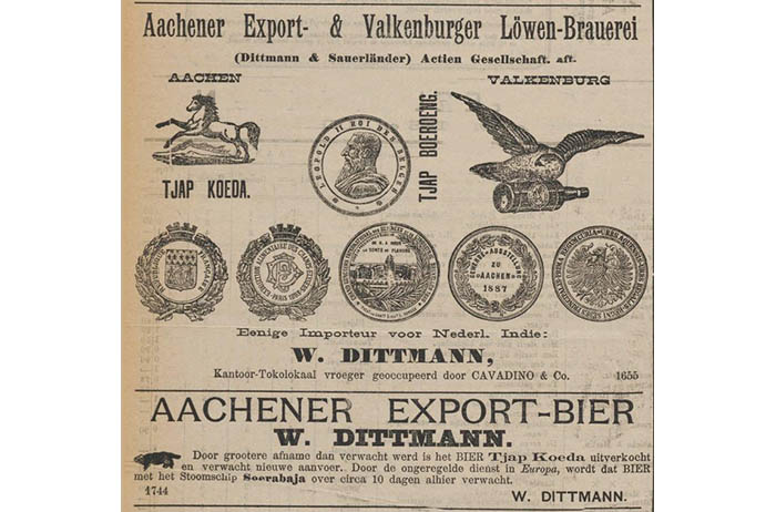 Krantenknipsel 1891 Aachener export bier